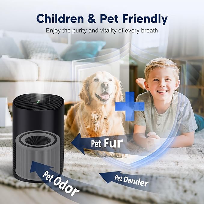 240 Replacement Filter Compatible with 240 Air Purifier, 3-in-1 High-Efficiency Filtration with Activated Carbon for Air Pollutants, Odor and Smoke, 4 Pack, Yellow, For Home Office Livingroom Bedroom