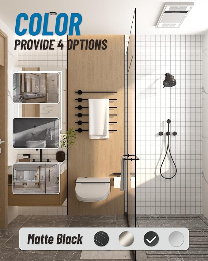 Shower Head with 20-Stage Filter for Hard Water & 7 Spray Modes for Gentle Rain to Protect Hair and Skin, with 2 Water-Saving Pause Mode for Bathroom (FM-002 Matte Black)