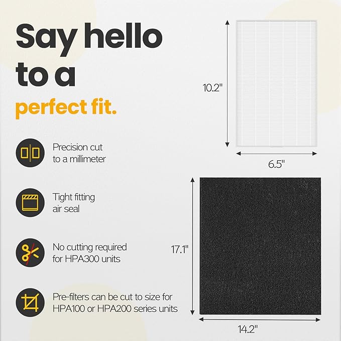 HPA300 Filter Replacement Compatible with Honeywell HEPA Air Purifier HPA300 Series, HPA300, HPA304, HPA8350, HPA300VP, HPA3300b, HPA5300