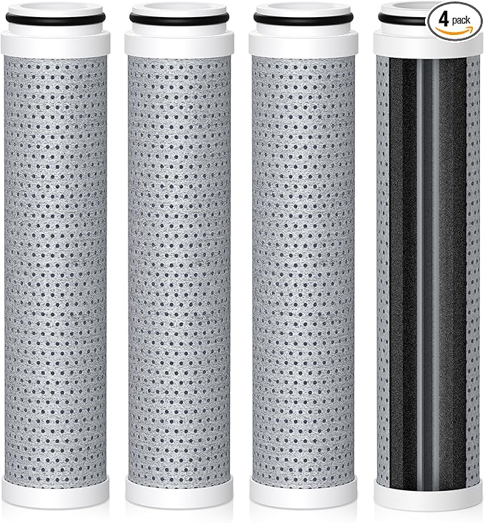 Carbon Shower Filter Compatible with Cobbe Handheld Shower Head, Water Filter for Water Softening, Replacement Filter with High Efficiency Filtration for Hard Water Chlorine Harmful Substance, 4 Pack
