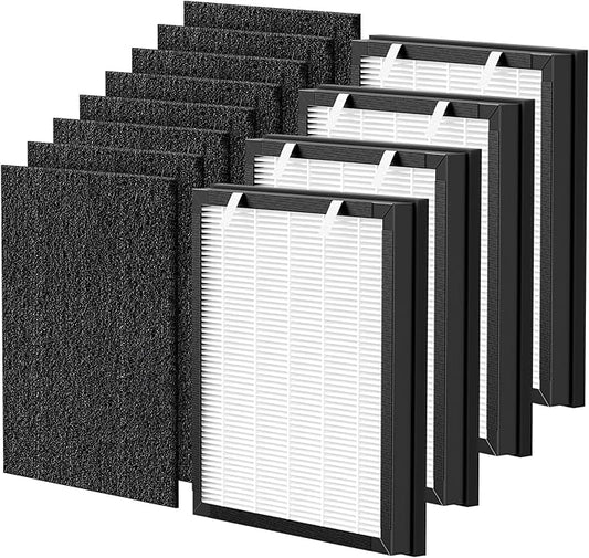 P358 Replacement Filter Compatible with HEAPETS P358 Pet Air Purifier, HEPA Air Filter for Pet Hair, Dander & Odor, Includes 8 Pre-Filters + 4 Combo HEPA & Carbon Filters