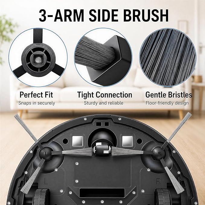 BR151 Robot Vacuum Replacement Parts, Compatible with MAMNV BR151,ZCWA BR151,XIEBro BR151,iMartine BR151,ONSON BR151,MANVN BR151,ZC WAS BR151,MANVINS G20,Kilgone G20,8ea:Mop Pad,HEPA Filter,Side Brush