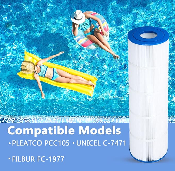 PELLUCID CCP420 Pool Filter Compatible with Pentair Clean and Clear Plus 420, Pleatco PCC105-PAK4, Pentair 178584, Ultral-A6, Unicel C-7471, R173576, 817-0106, Filbur FC-1977, 4 X 105 sq.ft. 4 Pack