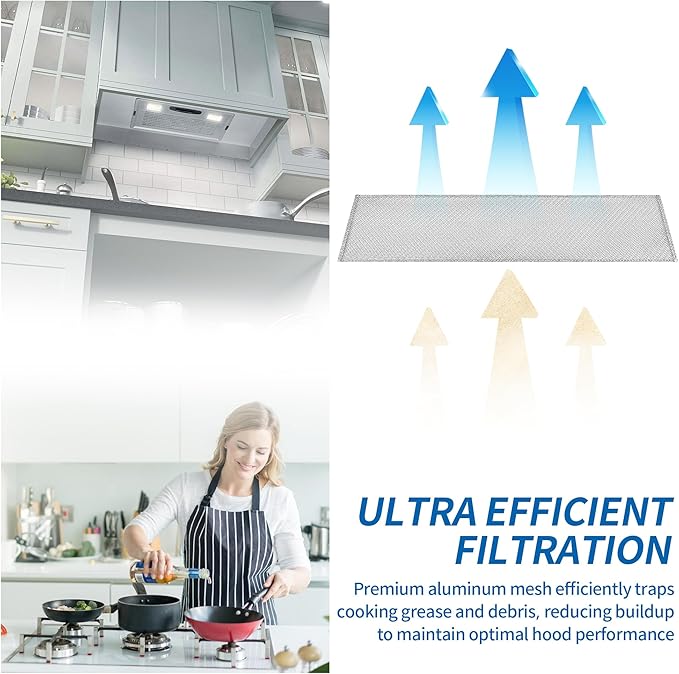 S99010370 Range Hood Filter for Broan PM250, PM390, 99010370, 2002603, B08087922, AP5950107, SB08087661, Aluminum Grease Filters, Range Hood Replacement Parts Easy Install