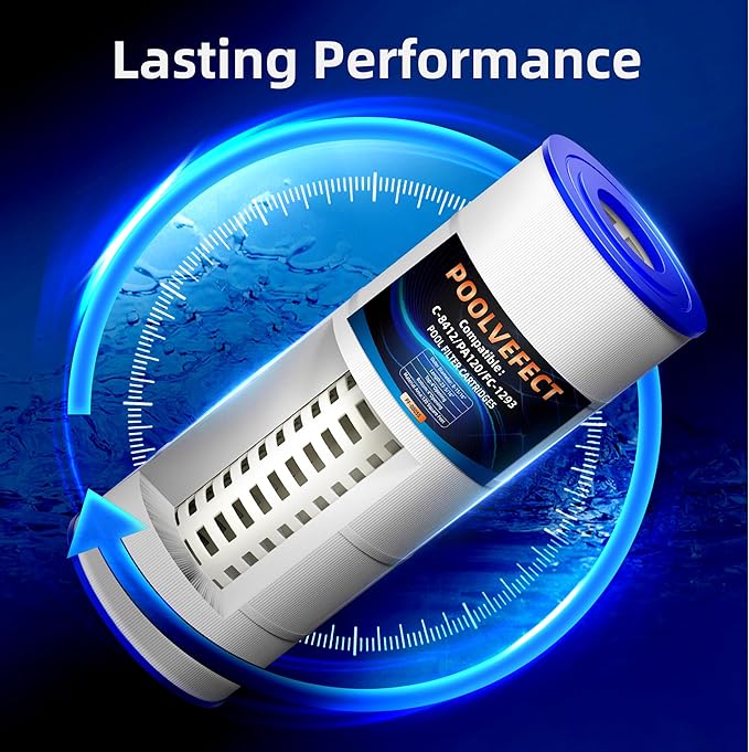 Pool Filter Cartridge Replacement Compatible with Hayward C1200 CX1200RE,Pleatco PA120, Unicel C-8412, Filbur FC-1293, Ultra-B2, Clearwater II 125, 120 Sq.Ft, 23-5/16"x8-15/16, 1 Pack