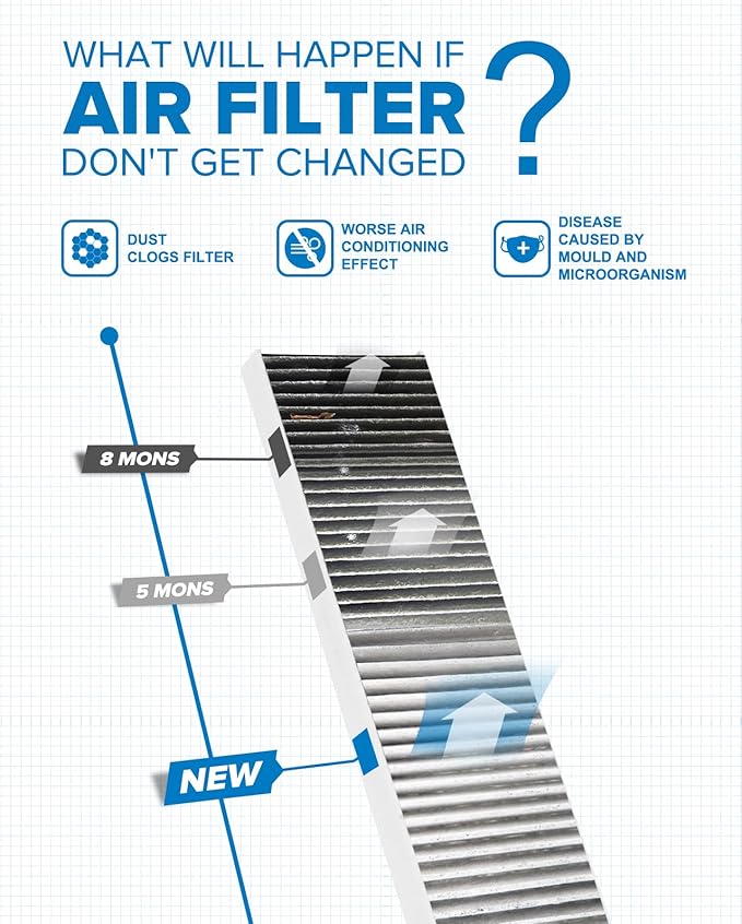 PHILTOP HEPA Cabin Air Filter w/Activated Carbon, Compatible with CF10141 Chevrolet Equinox 2005-2009, Saturn Vue 2002-2007, Pontiac Torrent 2006-2009, Suzuki XL-7 2007-2009