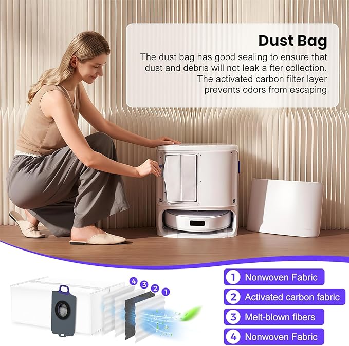20 Pcs Accessories kit for NARWAL Freo X10 Pro Robot Vacuum, 1 Main Brush, 6 Dust Bags, 4 Hepa Filters, 4 Mop Pads, 4 Side Brushes, 1 Clean Tool, Replacement Parts with Narwal Freo X10 Pro