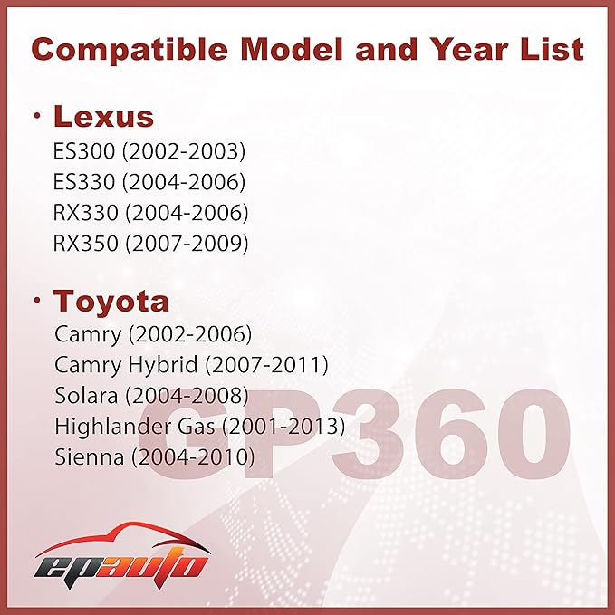 EPAuto GP360 (CA9360) Engine Air Filter Replacement for Toyota Camry (2002-2006), Highlander (2001-2013), Sienna, Solara, Lexus RX330/ES330 (2004-2006), RX350 (2007-2009), ES300 (2002-2003)