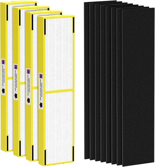 4 Pack FLT5000 True HEPA Replacement Filter C, Compatible with Germ-Guardian AC5000, AC5000E, AC5250PT, AC5350B, AC5350BCA, AC5350W, AC5300B, CDAP5500B, AP2800CA Air Purifiers