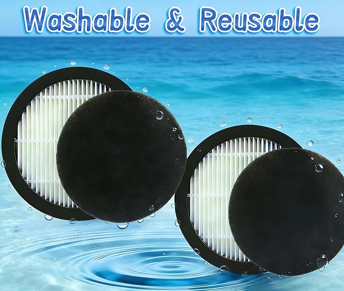 6-Pcs HEPA Replacement Filters for AFNOP Acevac11 Cordless Vacuum, 2 HEPA and 4 Sponge Filter Kit, Compatible with AFNOP Acevac11 Vacuum Cleaner