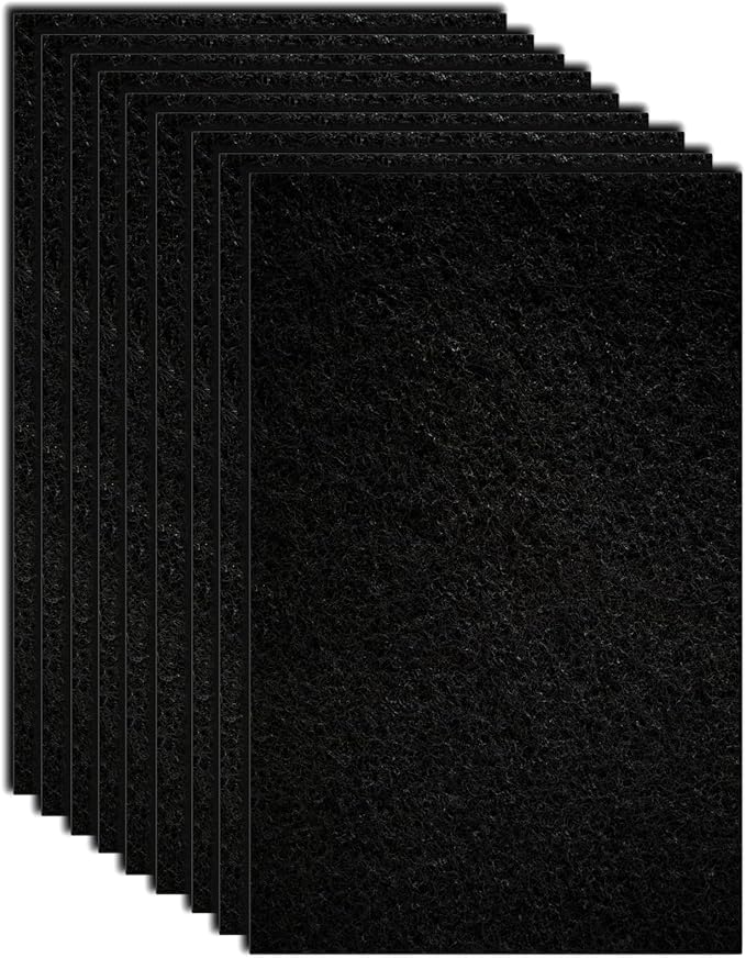 MEDUWEDU 10-Pack 4.5" x 6.5" Carbon Filter Pads for Covered Cat Litter Boxes – Odor Control Replacement Liners for Enclosed Litter Systems