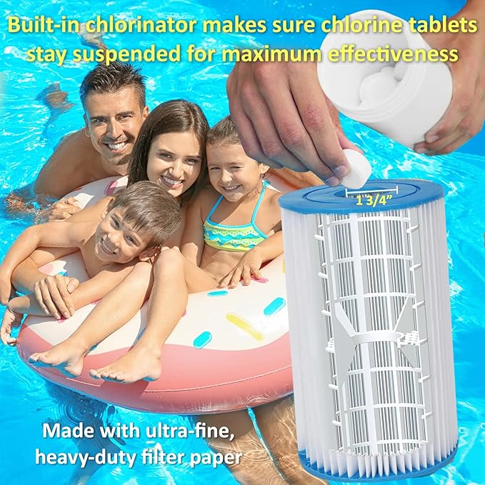 Type B Pool Filter Replacement Cartridges for Jacuzzi, Whirlpool, Hot Tub, Swimming Pool, Spa, Compatible with INTEX 2500 GPH Filter Pump-4 Pack