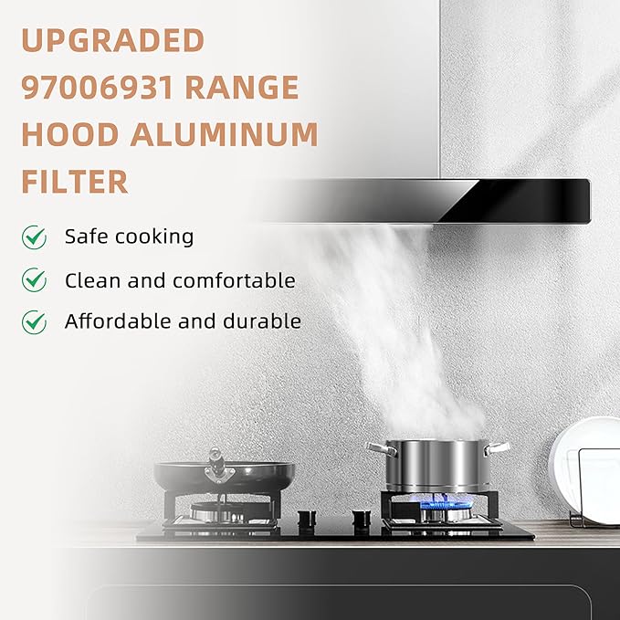 S97006931 Range Hood Filter by Fetechmate Compatible with Br-oan Nu-tone BP29 NY NV Series Range Hood 97006931 Aluminum Filter Replace 1172137, 5-3078, 88150, 99010121-10.5 x 8.75in - 4 PACK