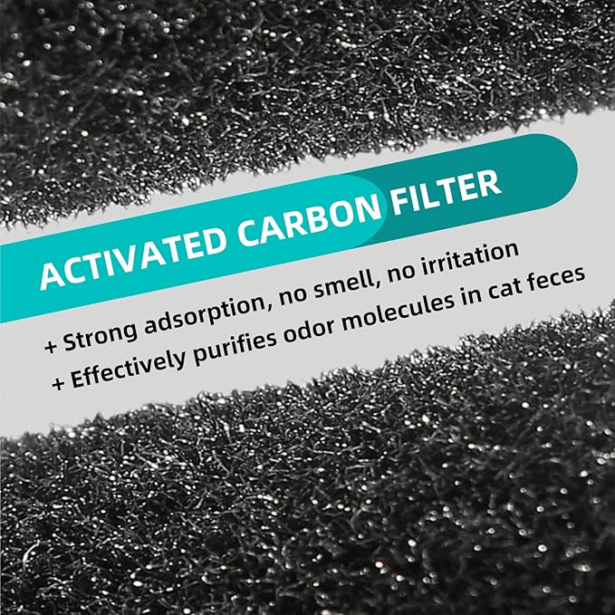 MEDUWEDU 9-Pack 3.6" x 10" Carbon Filter Pads for Automatic & Dome-Style Cat Litter Boxes – Activated Charcoal Liners for Odor Control