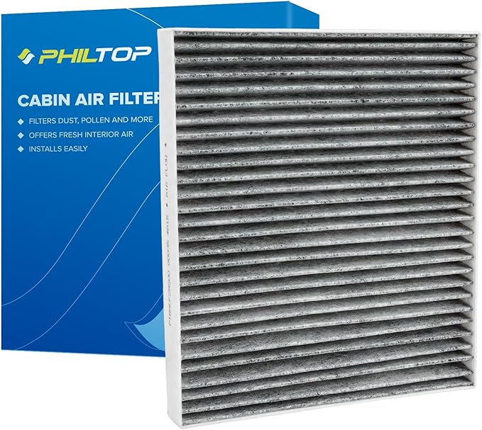 PHILTOP HEPA Cabin Air Filter w/Activated Carbon, Compatible with CF12151 Hyundai Sonata 2015-2019, Kia Cadenza 2020, Filter Up Dust Pollen Odor