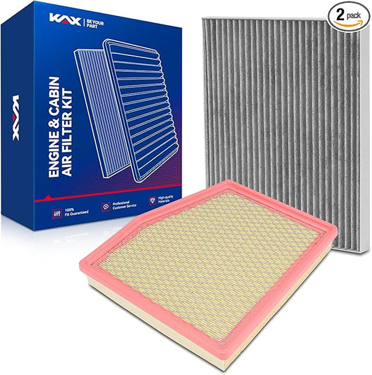 KAX Engine & Cabin Air Filter Kit, Replacement for Chrysler Pacifica 2017-2026 3.6L, Voyager 2020-2026 3.6L, Replace# CA12091 CF12283