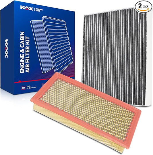 KAX Engine & Cabin Air Filter Kit, Replacement for Ford Explorer 2020-2026 2.3T/3.0T, Police Interceptor Utility 2020-2026, Lincoln Aviator 2020-2025, Replace# CA10242 CF12772