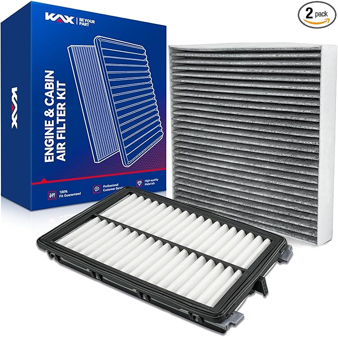KAX Engine & Cabin Air Filter Kit, Replacement for 2022-25 Tucson, 2021-25 Santa Fe, 2020-26 Sonata, 2022-26 Santa Cruz, 2023-26 Sportage, 2021-26 K5, Replace# CF12820 CA12816