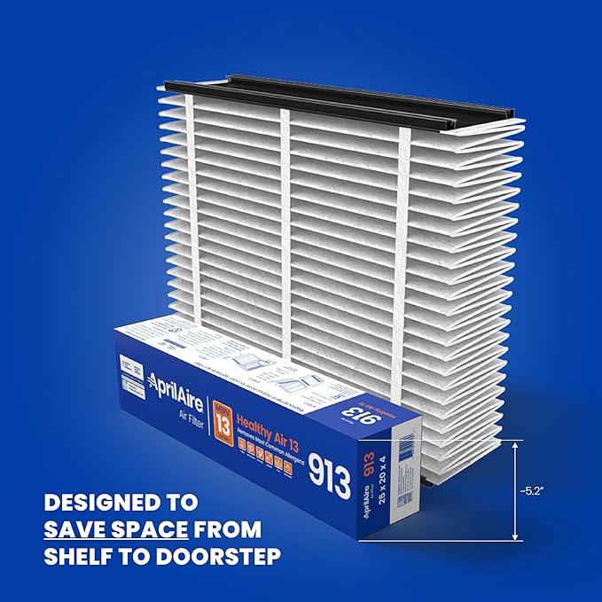 AprilAire 913 Replacement Filter for AprilAire Whole House Air Purifiers - MERV 13, Healthy Home Allergy, 25x20x4 Air Filter (Pack of 1)