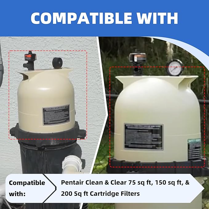 178561 Pool Filter Lid Replacement Compatible with Pentair Clean & Clear CC75, CC150,CC200 Cartridge & DE Filters Include Part Number 190058 9820980 59052900