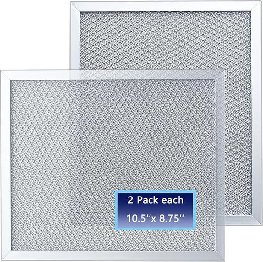 2-Pack S97006931 range hood filter 10.5 x 8.75 (10-1/2 x 8-3/4) Inch VNF 503 stove vent hood grease filter Replacement for Sears Bro-an NuTo-ne BP29 88150 99010121 Filtro para Campana de Cocina