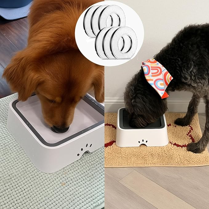 Feekoon 6 Pack Dog Water Bowl Replacement Filters Compatible With Lumoleaf, Upsky, Urpower, Els Pet, Pawtners No Spill Dog Water Bowl, Coconut Shell Activated Carbon Filters
