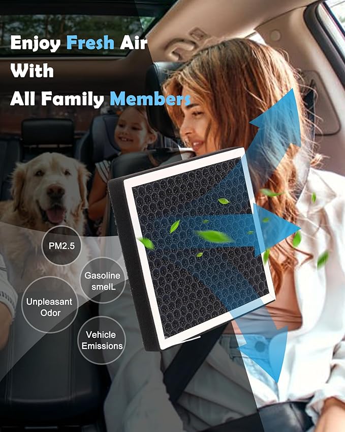 CF12820 Cabin HEPA Air Filter With Activated Carbon For 2021-2025 Hyundai Elantra Ioniq 5 Ioniq 6 Kona Santa Cruz Sonata Tucso Kia EV6 K4 K5 Niro Sorento Genesis GV60 Replace# 97133-AO000