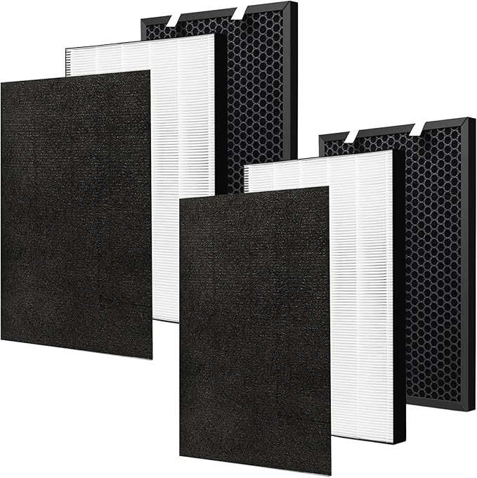 2 Sets Air220 Air320 Filter Replacement Compatible with Bissell Air320 Air220 2768A 2609A Air Purifier, Include 2 Post + Pre & Activated Carbon Filter, Compare Part # 2677,2678,2804