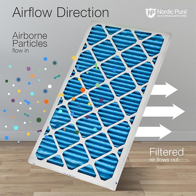 Nordic Pure 20x24x1 (Actual Size: 19 1/2 x 23 7/16 x 3/4) Pleated MERV 7 Air Filters 2 Pack