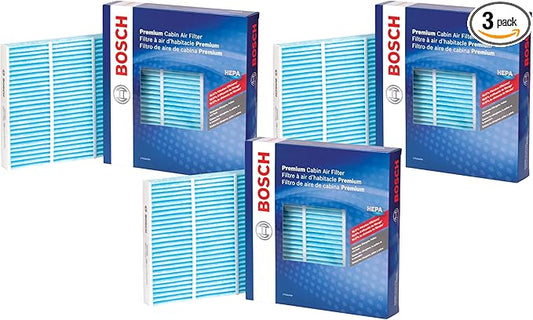 BOSCH 6092C HEPA Cabin Air Filter - Compatible with Select Subaru Ascent,Crosstrek,Impreza,Legacy,Outback,Toyota C-HR,Corolla,Prius,Prius AWD-e,Prius-Prime,RAV4,RAV4 Prime,Venza,(Pack of 3)