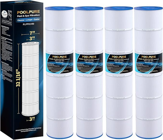 POOLPURE CCP520 Pool Filter Replaces Pentair Clean and Clear Plus 520, CCP520, R173578, 178585, PCC130, Ultral-A7, Unicel C-7472, Filbur FC-1978, FC-6475, 817-0131, L x OD: 32 1/16"x7"