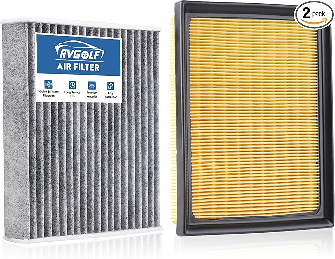 Engine+Cabin Air Filters Set Fit for (All Only Fit Hybrid, Not Gas!) 2016-2018 Toyota RAV4 2.5L, 2010-2015 Prius 1.8L Engine Air Filter Replacement for My Car Accessories# 17801-37020 CF10285