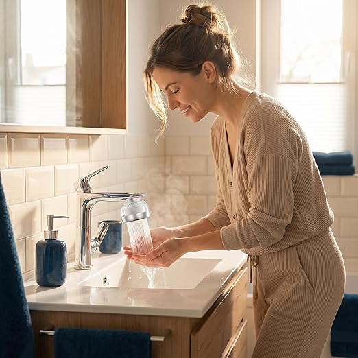 LongLasting Bathroom Sink Faucet Water Filter .Removes 99% Chlorine Heavy Metals. Hard Water Softener. Kitchen Purifier. Relieve Dry, Rough&Itchy Skin, Suitable for Sensitive Skin.TWF Series