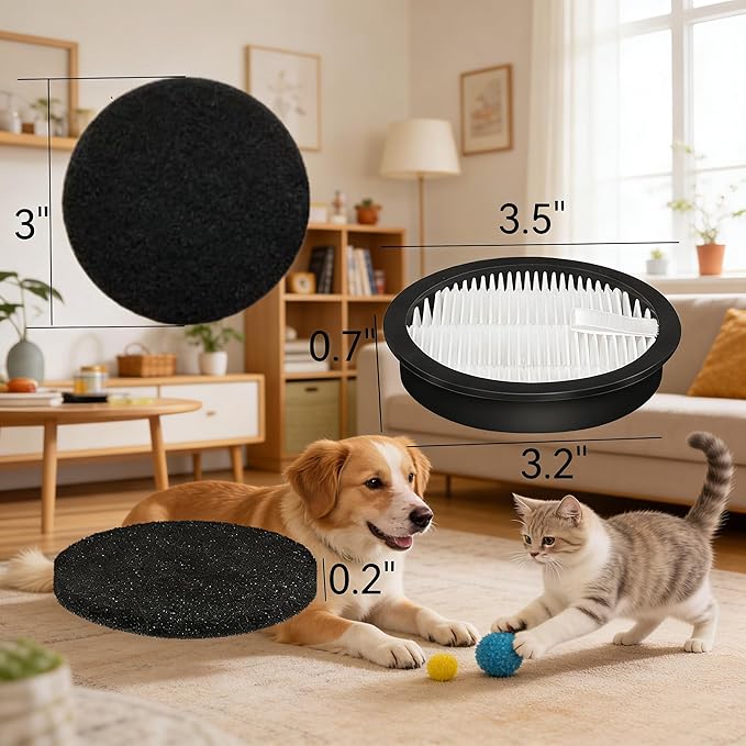 6-Pcs HEPA Replacement Filters for AFNOP Acevac11 Cordless Vacuum, 2 HEPA and 4 Sponge Filter Kit, Compatible with AFNOP Acevac11 Vacuum Cleaner