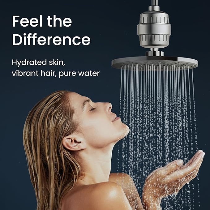LAIFsolutions Vortex-Action Shower Filter – Advanced Redox Purification with Copper-Zinc KDF for Hard Water – Reduces Chlorine & Heavy Metals – Revitalizes Skin & Hair (KDF Shower Filter)