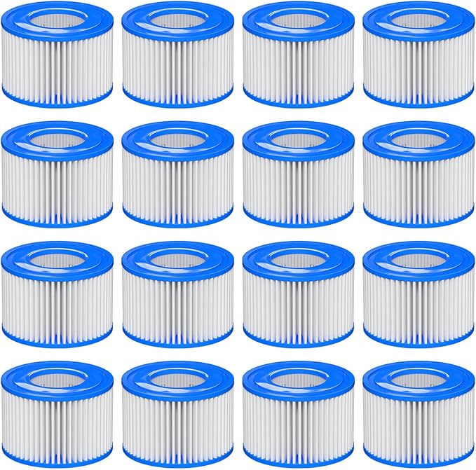 Type Ⅵ Hot Tub Spa Filter Replacement Compatible with Lay-Z-Spa, Coleman SaluSpa 90352E 58323, Inflatable Hot Tub, Swimming Pool Pump Filter Type Ⅵ Cartridge, 16 Pack