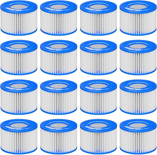 Type Ⅵ Hot Tub Spa Filter Replacement Compatible with Lay-Z-Spa, Coleman SaluSpa 90352E 58323, Inflatable Hot Tub, Swimming Pool Pump Filter Type Ⅵ Cartridge, 16 Pack
