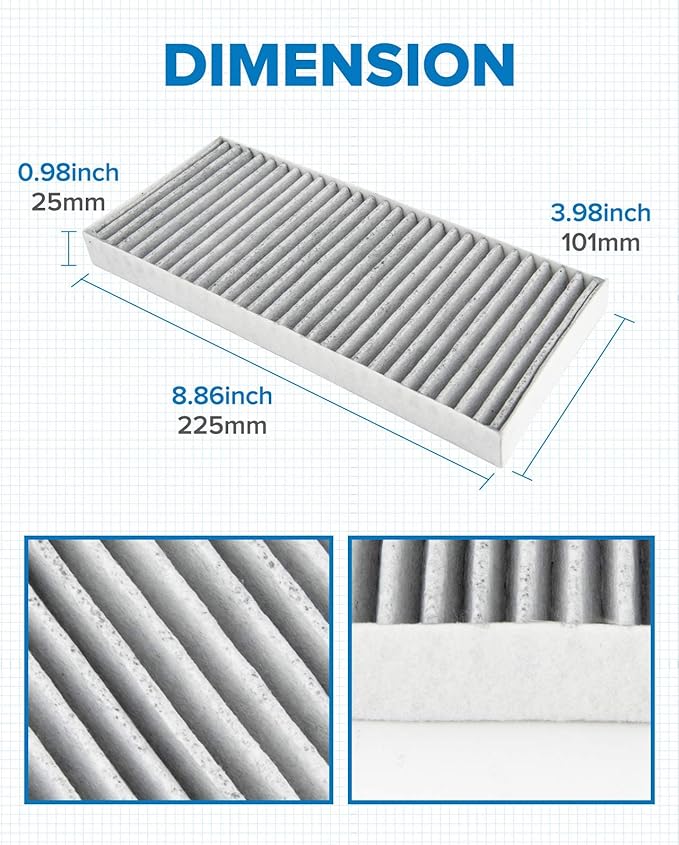 PHILTOP HEPA Cabin Air Filter w/Activated Carbon, Compatible with CF10388 Nissan TITAN 2004-2015, Armada 2005-2015, NV3500 2012-2014, NV2500 2012-2014, INFINITI QX56 2004-2010
