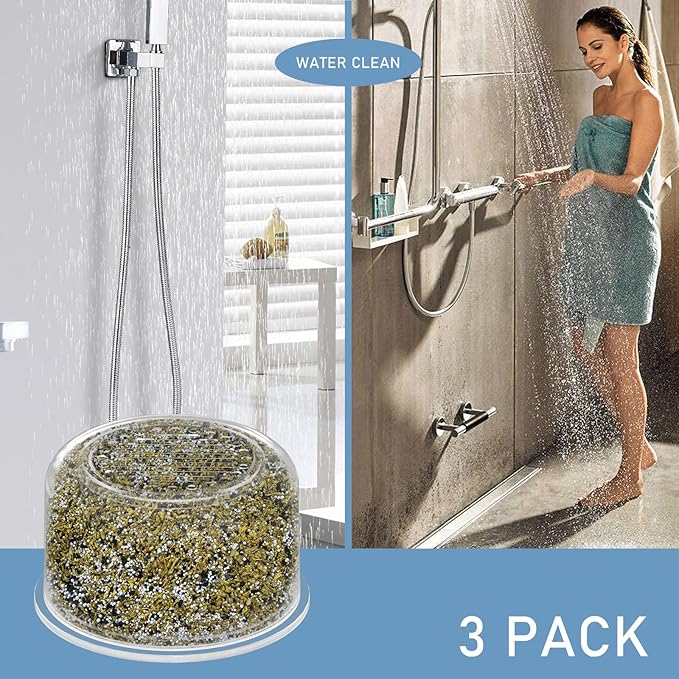 Shower Head Filter Replacement Cartridge Compatible with All Canopy Handheld & Fixed Filtered Shower Head, Shower Filter For Hard Water, 3 Pack