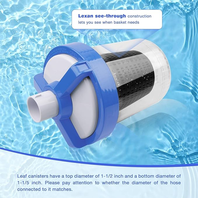 ATRACYPART Inline Pool Leaf Canister Compatible with Hayward W560 PoolVac Navigator Standard, Leaf Catcher Filter with Strainer Basket and Skimmer Socks （2 Pack）