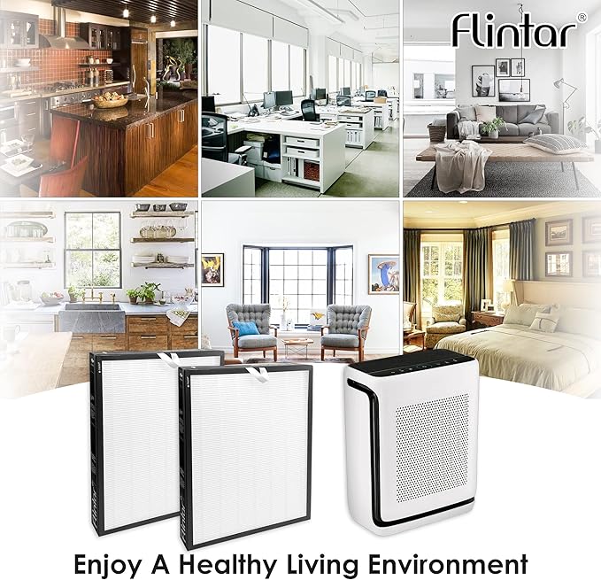 Vital 100S Replacement Filter, Compatible with LEVOIT Vital 100S Air Purifier, H13 Grade Filtration + Activated Carbon filter, Part # Vital 100S-RF, Original Filter, 2-Pack
