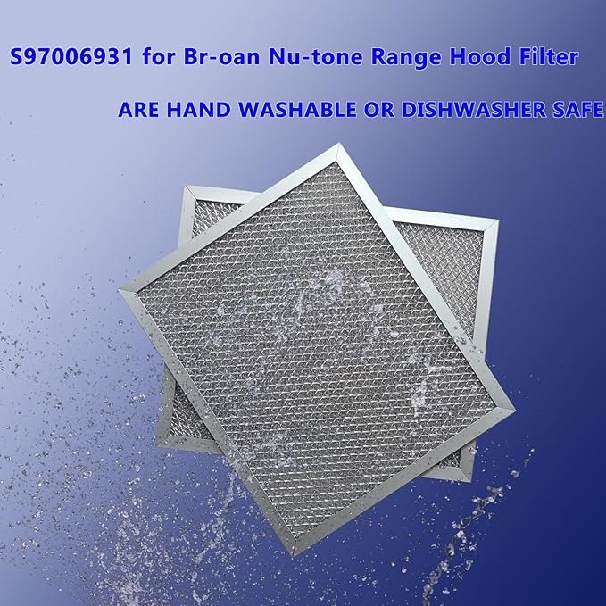 2-Pack S97006931 range hood filter 10.5 x 8.75 (10-1/2 x 8-3/4) Inch VNF 503 stove vent hood grease filter Replacement for Sears Bro-an NuTo-ne BP29 88150 99010121 Filtro para Campana de Cocina