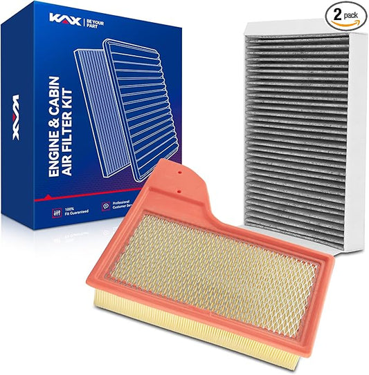 KAX Engine & Cabin Air Filter Kit, Replacement for Ford Mustang 2015-2023 5.0L/2.3T/3.7L, Replace# CA11958 CF12152