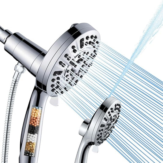 Filtered Shower Head with Handheld - 9 Spray Modes High Pressure Handheld Shower with Filter Spray Combo, Magnetic Shower Heads, With 60-Inch Long Hose