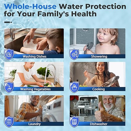 iSpring SGS-Tested Lead Removal Whole House Water Filter System, Reduces Sediments, Chlorine, and up to 99% Lead, Model: WGB32B-CPB