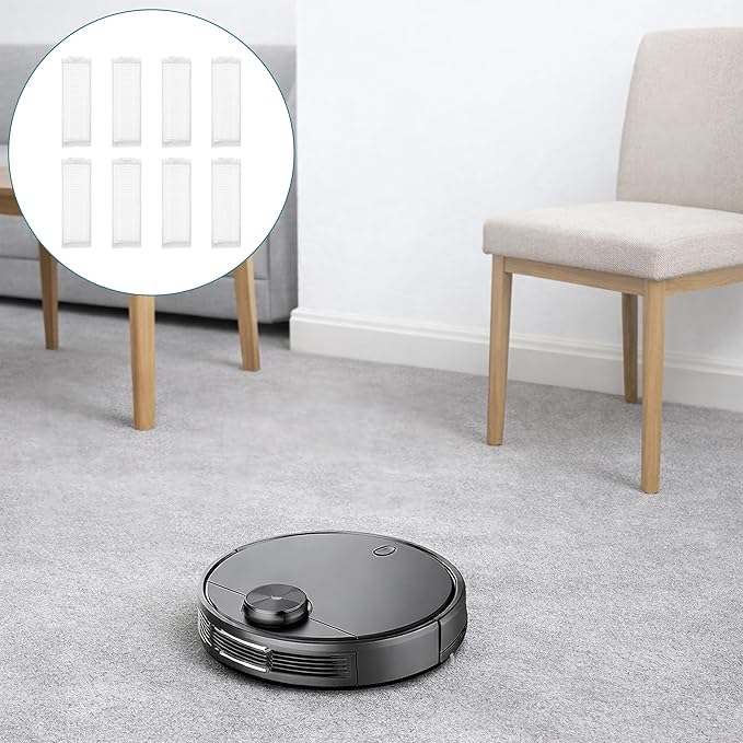 8 Pcs Vacuum Filter Compatible with WYZE Robot Vacuum Cleaner WVCR200S, Replacement for HEPA Filters, WVCR200S Spare Parts Kit Accessories