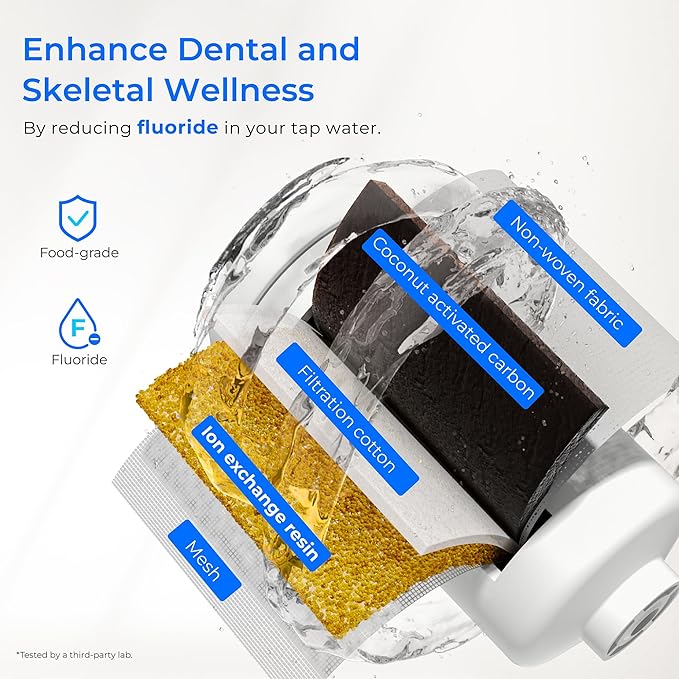 Waterdrop TK-AB-FS Gravity Water Filter System, with Silver Ions Enhanced Filtration, NSF/ANSI 42&372 Standard, Reduces Fluoride and Chlorine, with 4 Filters and Metal Spigot, 2.25G