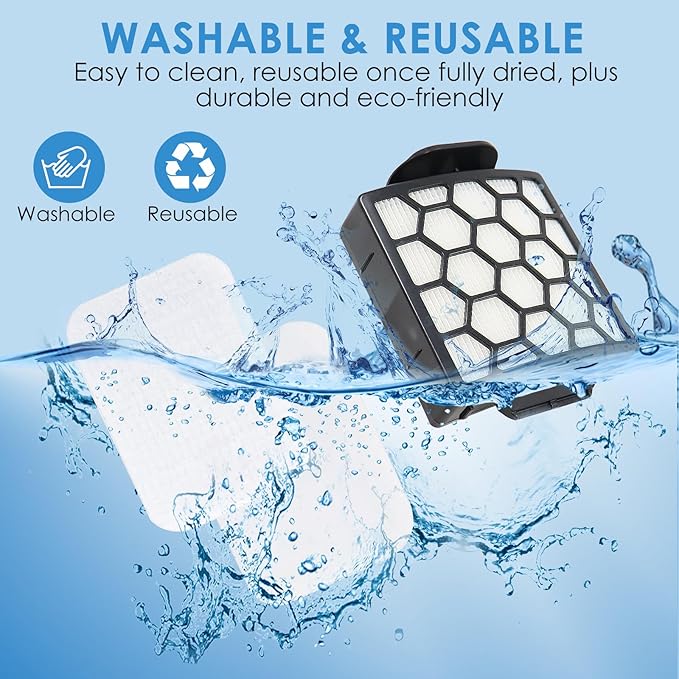 Filter Replacement for Shark ZU60 ZU62 NV150 NV151 NV251 NV255 Navigator Rotator Pet Pro Upright Vacuum for Parts 1238FT60 1239FT60, 6 Foam Filter + 2 Hepa Filter + 6 Felt+1 Cleaning Brush Kit