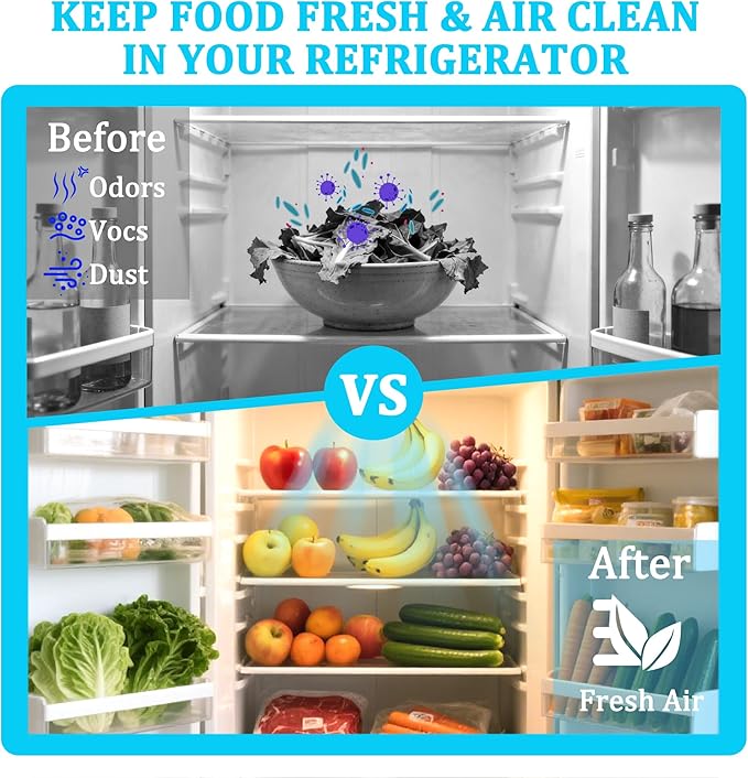 W10346771A Produce Preserver Filter and W10311524 Air Filter Replacement for Whirlpool/KitchenAid Refrigerators – Keep Food Fresher Longer & Eliminate Odors, Essential Combo Pack (6)