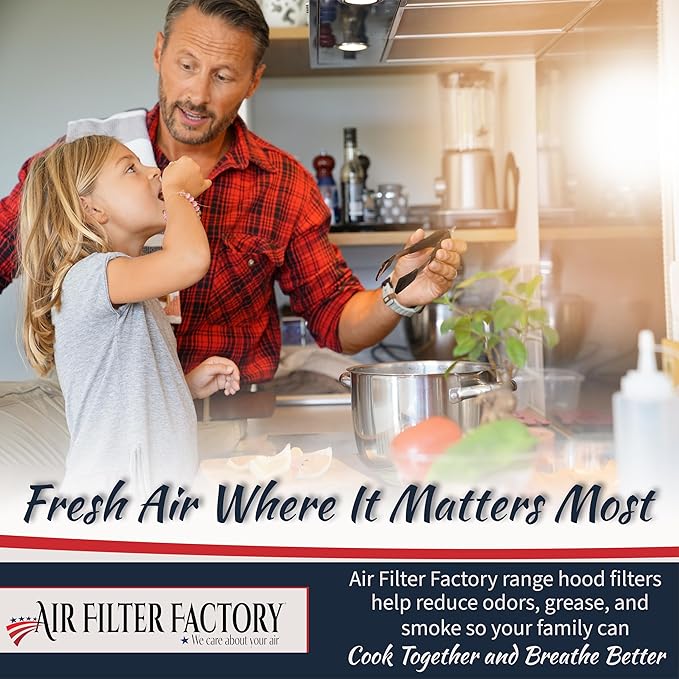 Air Filter Factory Stove Fan Filter 41F, 97007696, 97005687 Replacement For Broan Nutone Range Hood Grease Mesh Charcoal Carbon Combo Filter 8.75 x 10.5 x .44 Inches 2-Pack